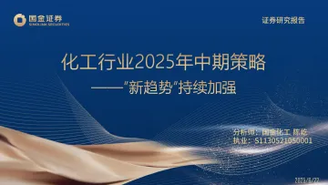 化工行业2025年中期策略:“新趋势”持续加强-国金证券 听光Vic