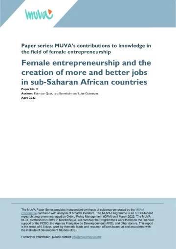 MUVA-女性创业精神和在撒哈拉以南非洲国家创造更多更好的就业机会(英)-2022.4-22页