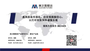 煤焦月度报告:基本面虽有弱化,但宏观提振信心,11月对双焦保持谨慎乐观-20231031-美尔雅期货-40页