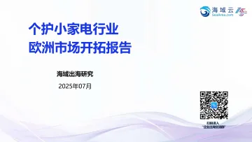 2025个护小家电行业欧洲市场开拓报告 听光Vic
