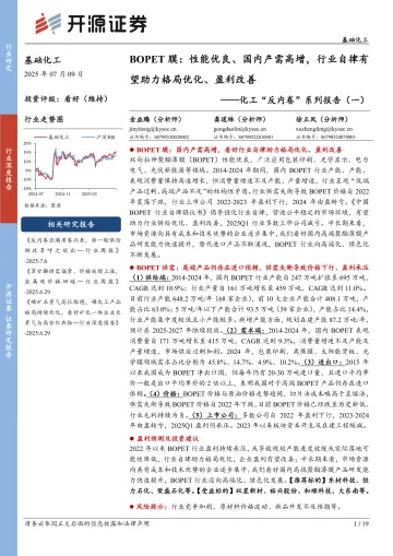 化工“反内卷”系列报告(一):BOPET膜:性能优良、国内产需高增,行业自律有望助力格局优化、盈利改善-开源证券 听光Vic_1