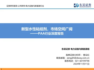 PAA行业深度报告：新型水性粘结剂，市场空间广阔 听光Vic