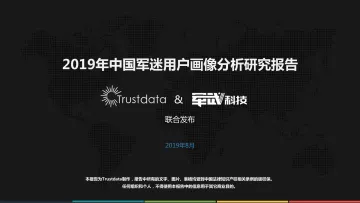 2019年中国军迷用户画像分析研究报告
