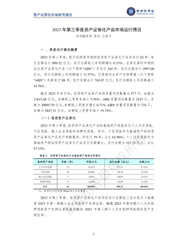 新世纪评级-2023年第三季度资产证券化产品市场运行情况-9页-WN10