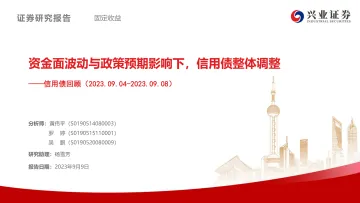 信用债回顾:资金面波动与政策预期影响下,信用债整体调整-20230909-兴业证券-37页