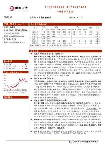 种植牙行业深度报告:千亿种植牙市场正启航,看好产业链国产化机遇-20220313-中泰证券-25页