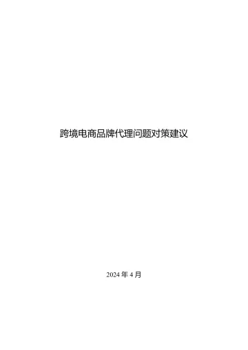 2024年跨境电商品牌代理问题对策建议