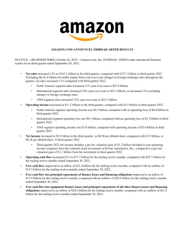 亚马逊公布2023年第三季度业绩AMZN-Q3-2023-Earnings-Release-英-16页