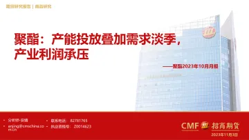 聚酯2023年10月月报：产能投放叠加需求淡季，产业利润承压-20231103-招商期货-34页