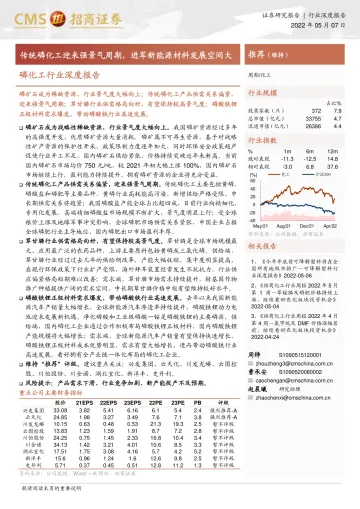 磷化工行业深度报告:传统磷化工迎来强景气周期,进军新能源材料发展空间大-20220507-招商证券-25页