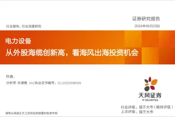 电力设备行业深度研究:从外股海缆创新高,看海风出海投资机会-天风证券 听光Vic_1