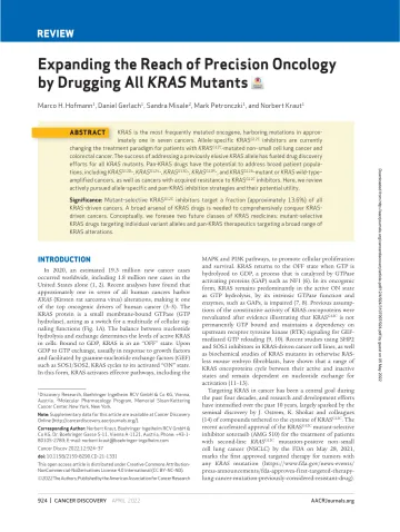 对开发突变体特异性和广谱KRAS抑制剂的策略-14页