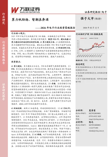 2026年电子行业投资策略报告:算力帆劲扬,智潮浪奔涌-万联证券 听光Vic