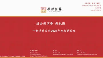 新消费方向2025年度投资策略:掘金新消费 新机遇-华源证券 听光Vic