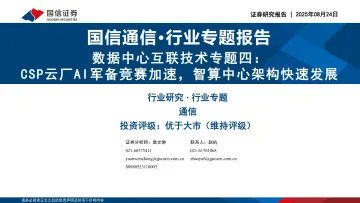 数据中心互联技术专题四:CSP云厂AI军备竞赛加速,智算中心架构快速发展-国信证券 听光VIc