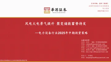 电力设备行业2025年中期投资策略:风电火电景气提升 聚变储能蓄势待发-华源证券 听光Vic