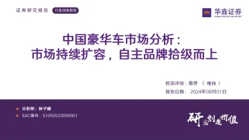 中国豪华车市场分析：市场持续扩容，自主品牌拾级而上-华鑫证券