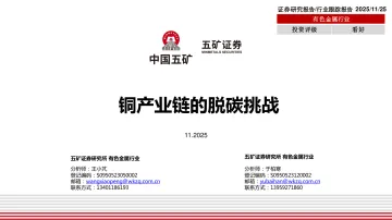 有色金属行业:铜产业链的脱碳挑战-五矿证券 听光Vic
