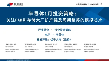 半导体1月投资策略:关注FAB和存储大厂扩产链及周期复苏的模拟芯片-国信证券 听光Vic_1
