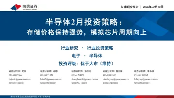 半导体2月投资策略:存储价格保持强势,模拟芯片周期向上-国信证券 听光Vic