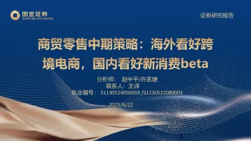 商贸零售中期策略:海外看好跨境电商,国内看好新消费beta-国金证券 听光Vic