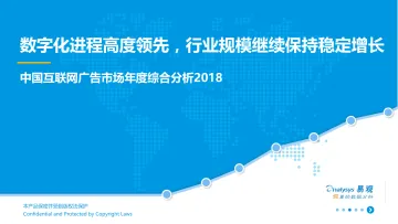 数字化进程高度领先,行业规模继续保持稳定增长-中国互联网广告市场年度综合分析2018V3