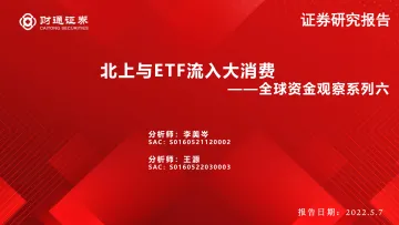 全球资金观察系列六:北上与ETF流入大消费-20220507-财通证券-26页