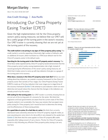 摩根士丹利-中国房地产行业-介绍我们的中国房地产市场缓解追踪-2022.3.18-26页