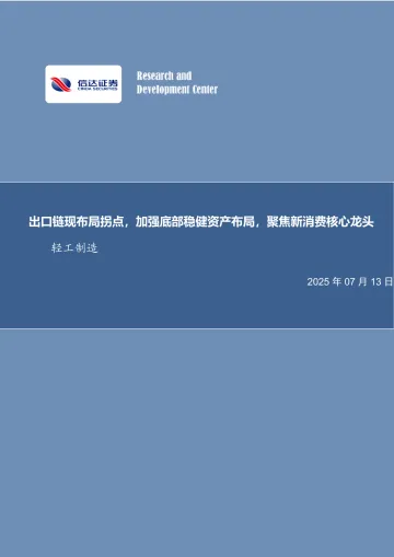 出口链现布局拐点,加强底部稳健资产布局,聚焦新消费核心龙头轻工制造-信达证券 听光Vic_1