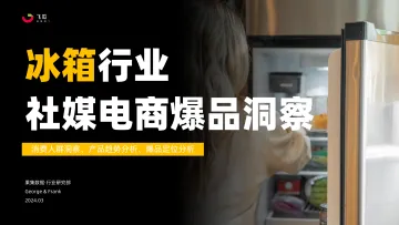 2024冰箱行业社媒电商爆品洞察报告-飞瓜 听光Vic