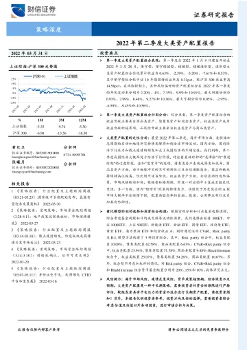 策略深度:2022年第二季度大类资产配置报告-20220331-财信证券-28页