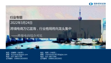 跨境电商行业综合对比:跨境电商万亿蓝海,行业格局将向龙头集中-20220324-国泰君安-85页