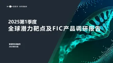 2025第1季度全球潜力靶点及FIC产品调研报告-智慧芽 听光Vic