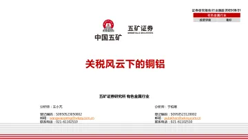 有色金属行业:关税风云下的铜铝-五矿证券 听光Vic