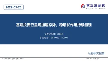 建筑行业:基建投资已呈现加速态势,稳增长作用持续显现-20220320-太平洋证券-21页