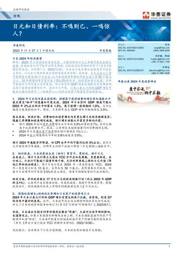 宏观年度策略:日元和日债利率,不鸣则已、一鸣惊人?-20231107-华泰证券-24页
