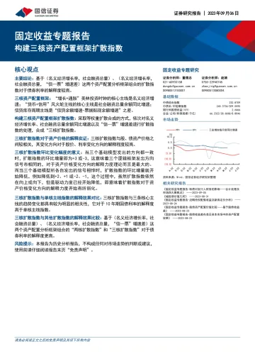 固定收益专题报告:构建三核资产配置框架扩散指数-20230906-国信证券-20页_1