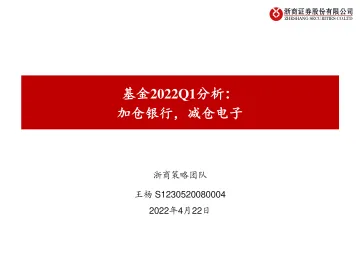 基金2022Q1分析:加仓银行,减仓电子-20220422-浙商证券-25页