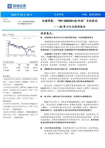 AI算力行业跟踪报告:电磁屏蔽:“NV GB200+AI终端”多轮驱动-国海证券 听光Vic.pdf _1