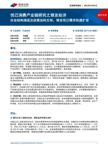 商贸零售悦己消费产业链研究之银发经济:社会结构演进及政策加码支持,银发悦己需求快速扩容-国信证券 听光Vic