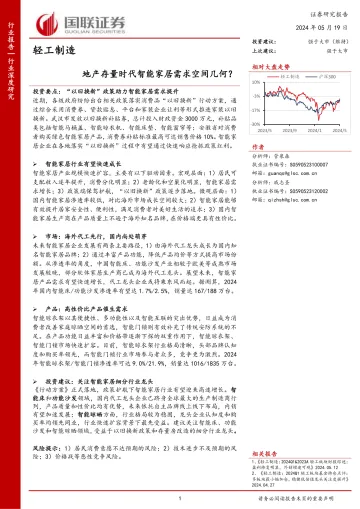 轻工制造行业深度研究:地产存量时代智能家居需求空间几何?-国联证券 听光Vic.pdf