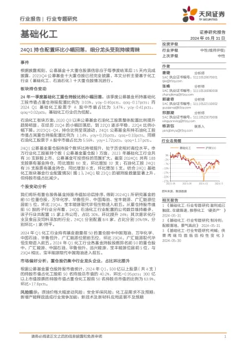 基础化工行业专题研究:24Q1持仓配置环比小幅回落,细分龙头受到持续青睐-天风证券 听光Vic.pdf