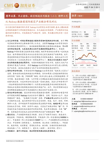军工行业鹰隼试翼、风尘翕张,航空制造系列报告(二):特种工艺,从Nadcap数据看国际航空产业链分布及对比-20220403-招商证券-40页