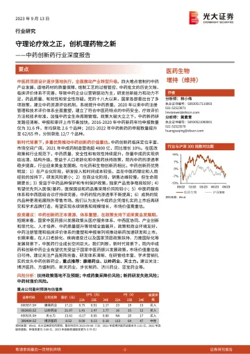 中药创新药行业深度报告:守理论疗效之正,创机理药物之新-20230913-光大证券-56页