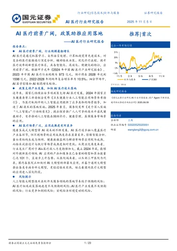 AI医疗行业研究报告:AI医疗前景广阔,政策助推应用落地-国元证券 听光Vic