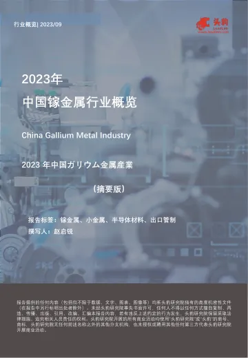 2023年中国镓金属行业概览(摘要版)-头豹 听光vic