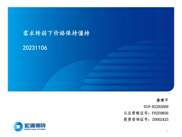 需求转弱下价格保持僵持-20231106-宏源期货-32页