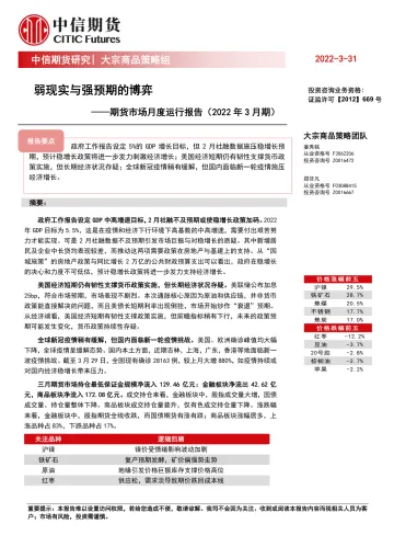 期货市场月度运行报告(2022年3月期):弱现实与强预期的博弈-16页
