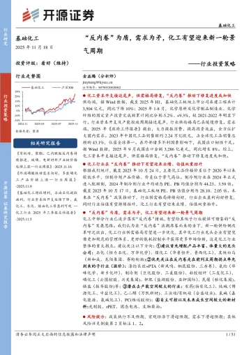 基础化工行业投资策略:“反内卷”为盾,需求为矛,化工有望迎来新一轮景气周期-开源证券 听光Vic