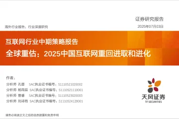 互联网行业中期策略报告:全球重估:2025中国互联网重回进取和进化-天风证券 听光Vic_1